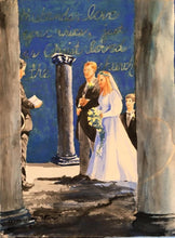 Load image into Gallery viewer, 11x14, watercolor, group of figures, detailed background