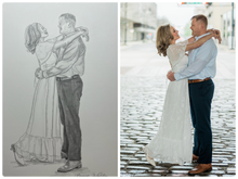 Load image into Gallery viewer, 9x12, pencil drawing, 2 figures, simple background