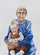 Load image into Gallery viewer, 16x20, watercolor, 2 faces, simple background