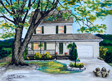 Load image into Gallery viewer, 11x14, house, barn, custom painting, from photo, watercolor, house portrait