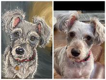 Load image into Gallery viewer, 30x40 textured acrylic, pet portrait, custom painting of dog, oil portrait, painting of dog