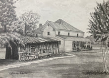 Load image into Gallery viewer, 16x20, multiple buildings, farm, street scene, Custom art, drawing, from photo, pencil drawing