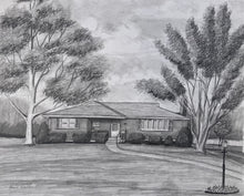 Load image into Gallery viewer, 16x20, Custom art, house drawing, from photo, pencil drawing