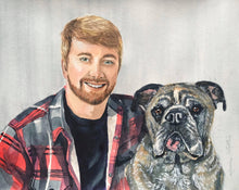 Load image into Gallery viewer, 9x12, watercolor, 2 faces, simple background