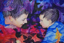 Load image into Gallery viewer, 16x20, watercolor, 2 faces, simple background