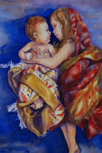 Load image into Gallery viewer, 9x12, watercolor, 2 figures, detailed background