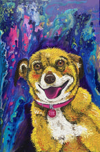 Load image into Gallery viewer, 20x24 textured acrylics, dog portrait, from photo, oil painting, painting of a dog, pet portrait, dog