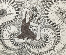 Load image into Gallery viewer, Mermaid, yoga drawing