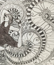 Load image into Gallery viewer, Mermaid, yoga drawing