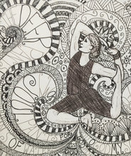 Load image into Gallery viewer, Mermaid, yoga drawing