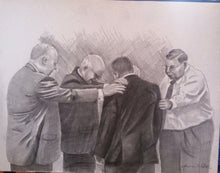 Load image into Gallery viewer, 16x20, pencil drawing, group of figures, simple background