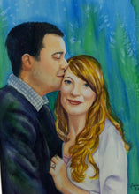 Load image into Gallery viewer, 11x14, watercolor, 2 faces, simple background