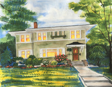 Load image into Gallery viewer, 36x24, house, custom painting, watercolor, house portrait, from photo