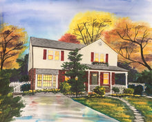 Load image into Gallery viewer, 36x24, house, custom painting, watercolor, house portrait, from photo