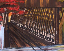 Load image into Gallery viewer, 9x12, bridge, custom painting, covered bridge, acrylic painting