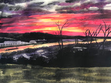 Load image into Gallery viewer, 36x24, farm, homestead, watercolor, custom painting