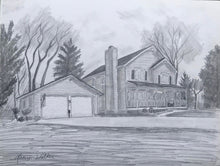 Load image into Gallery viewer, 16x20, wedding venue, church, business, university building, Custom art, drawing, from photo, pencil drawing