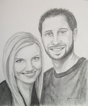 Load image into Gallery viewer, 11x14, pencil drawing, 2 faces