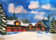 Load image into Gallery viewer, 36x24, house, custom painting, watercolor, house portrait, from photo