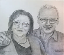 Load image into Gallery viewer, 11x14, pencil drawing, 2 faces