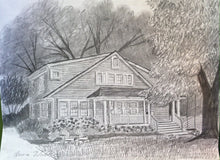 Load image into Gallery viewer, 20x24, house, barn, Custom art, drawing, from photo, pencil drawing
