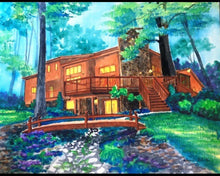Load image into Gallery viewer, 36x24, house, custom painting, watercolor, house portrait, from photo