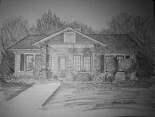 Load image into Gallery viewer, 9x12, church, business, wedding venue, pencil drawing, custom art