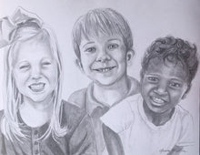 Load image into Gallery viewer, 9x12, pencil drawing, group of faces