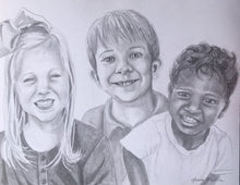 Load image into Gallery viewer, 16x20, pencil drawing, group of faces
