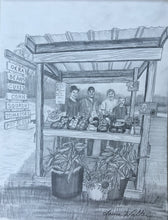 Load image into Gallery viewer, 11x14, pencil drawing, 2 figures, detailed background