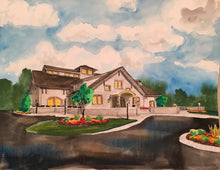 Load image into Gallery viewer, 11x14, wedding venue, church, university, business, Custom Painting, watercolor portrait, building portrait