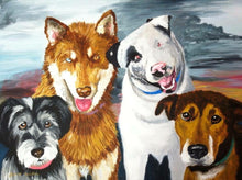 Load image into Gallery viewer, 16x20 flat acrylic painting, pet portrait, painting of dog, cat