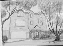 Load image into Gallery viewer, 9x12, house, barn, pencil drawing, house portrait, custom art