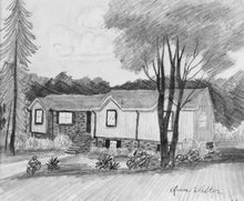 Load image into Gallery viewer, 9x12, house, barn, pencil drawing, house portrait, custom art