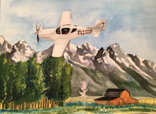 Load image into Gallery viewer, airplane, plane, boat, motorcycle, watercolor painting, 11x14