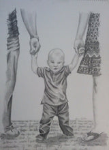 Load image into Gallery viewer, Surrounded By Love, family, drawing, pencil