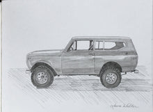Load image into Gallery viewer, truck drawing, car, sketch, pencil drawing, drawing of a truck, drawing of a car, truck portrait, 9x12