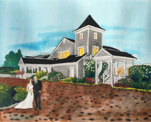 Load image into Gallery viewer, 11x14, wedding venue, church, university, business, Custom Painting, watercolor portrait, building portrait