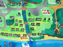 Load image into Gallery viewer, wedding, map, watercolor painting, 16x20, wedding gift, custom art