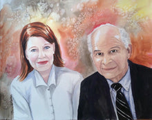 Load image into Gallery viewer, 16x20, watercolor, 2 faces, simple background