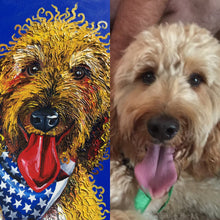 Load image into Gallery viewer, 16x20 textured acrylic painting, pet portrait, from photo, dog, pet, cat, custom art