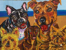 Load image into Gallery viewer, 11x14 textured acrylic painting, acrylics, pet portrait, dog, cat, painting from photo