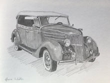 Load image into Gallery viewer, custom drawing, drawing from photo, car, truck, 9x12, drawing of a car