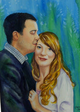 Load image into Gallery viewer, 16x20, watercolor, 2 faces, simple background