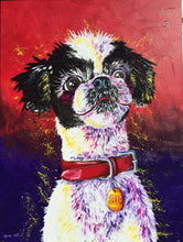 Load image into Gallery viewer, 30x40 textured acrylic, pet portrait, custom painting of dog, oil portrait, painting of dog