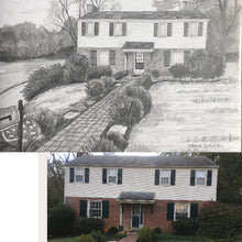 Load image into Gallery viewer, 16x20, Custom art, house drawing, from photo, pencil drawing