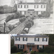 Load image into Gallery viewer, 11x14, drawing of house, made to order, pencil drawing, from photo