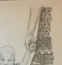 Load image into Gallery viewer, Surrounded By Love, family, drawing, pencil