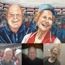 Load image into Gallery viewer, 9x12, watercolor, 2 faces, detailed background