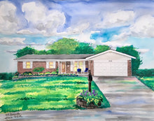 Load image into Gallery viewer, 11x14, house, barn, custom painting, from photo, watercolor, house portrait